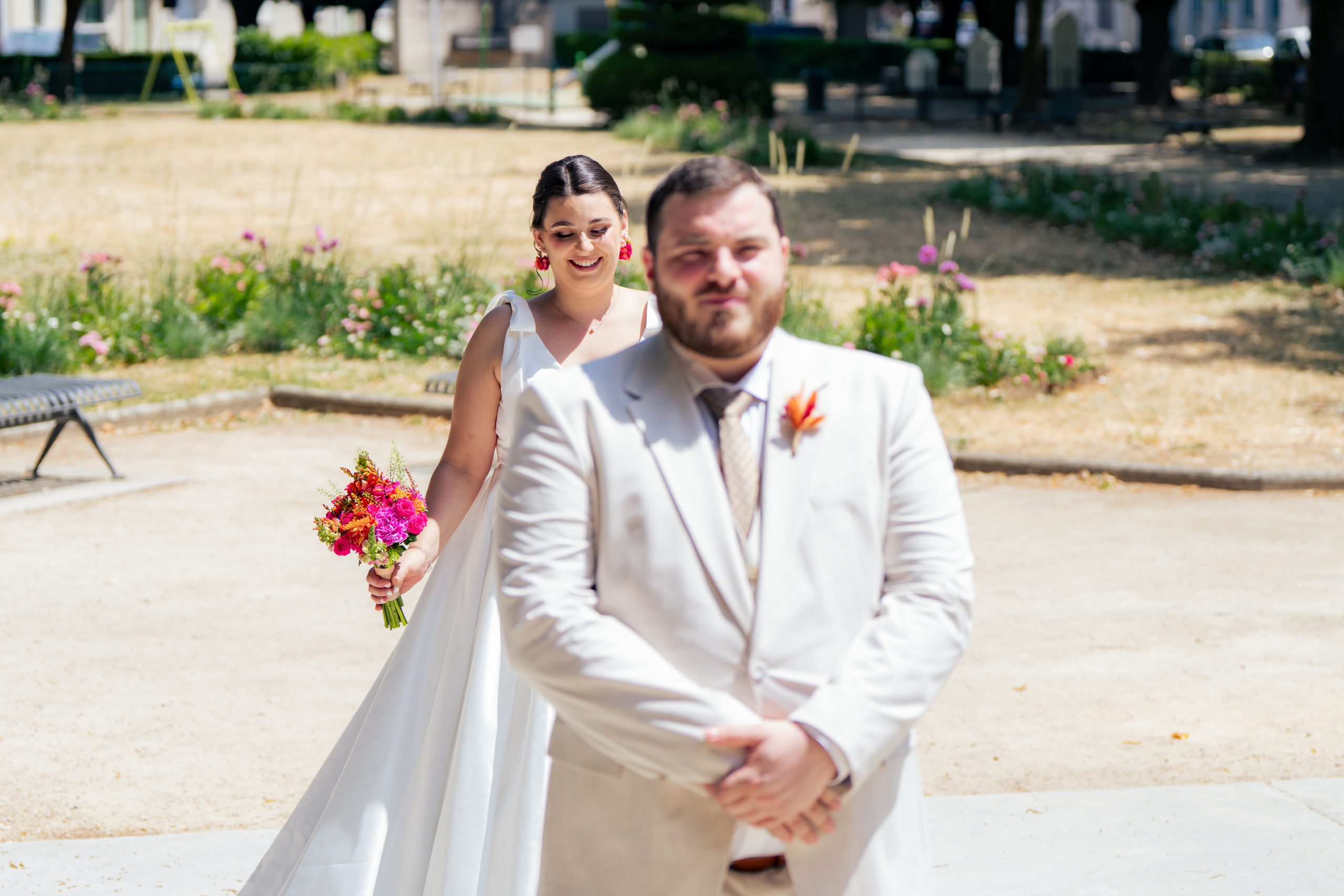 La découverte des mariés, Karine et Valentin